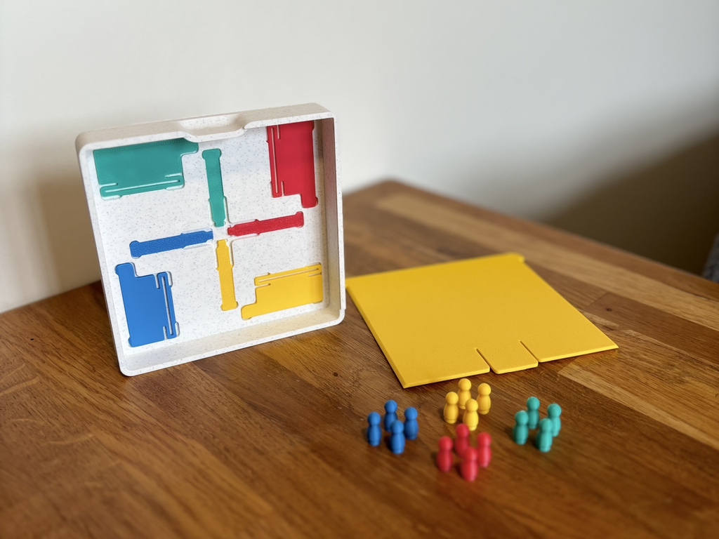 Portable Ludo Board Game  Compact Travel Edition with Mechanical Dice