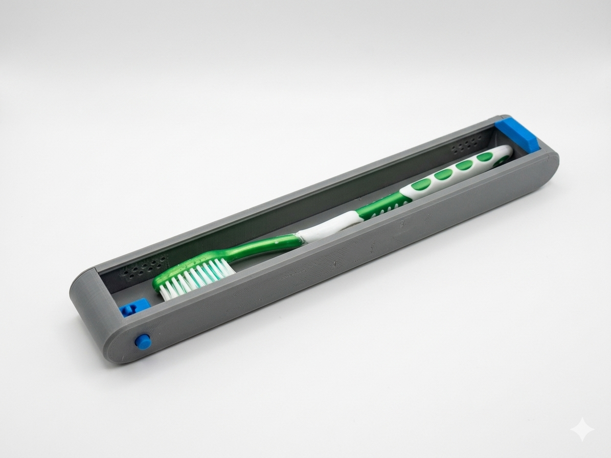 Ventilated Sliding Toothbrush Travel Case