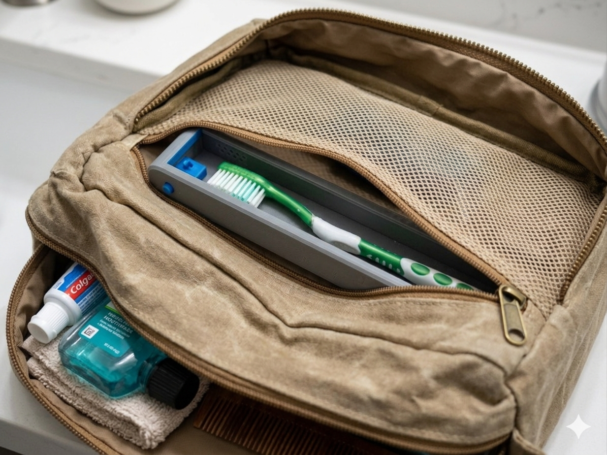 Ventilated Sliding Toothbrush Travel Case